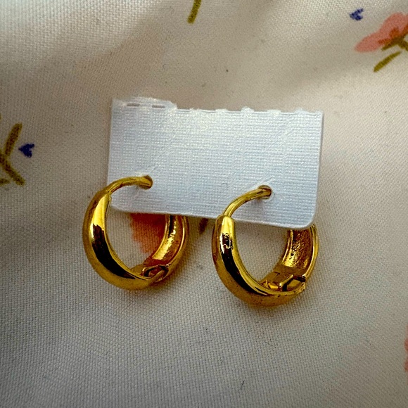 Goldfinger Jewelry - Titanium Gold Small Huggie Hoop Earrings women, girls